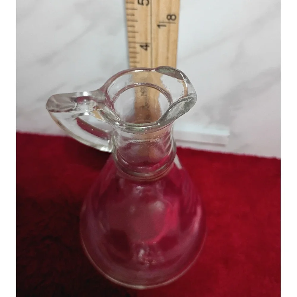 Vintage Clear Glass Cruet with Stopper Oil and Vinegar Dispenser 6 inch 6-5